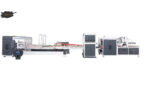 Corrugated Cardboard Automatic Folding Gluing Stitching Carton Box Packaging Machine